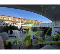 Terraza cubierta y jardín